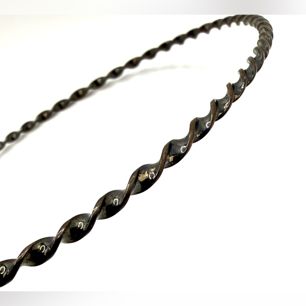 Vintage Mexican Sterling Silver Twisted Collar Necklace 925 Mid-Century Modern - Picture 10 of 11